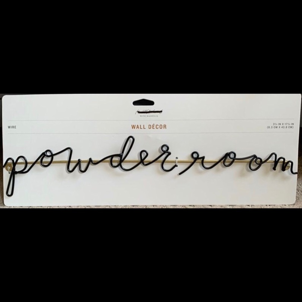 Hearth and Hand Matte black “Powder Room” sign !